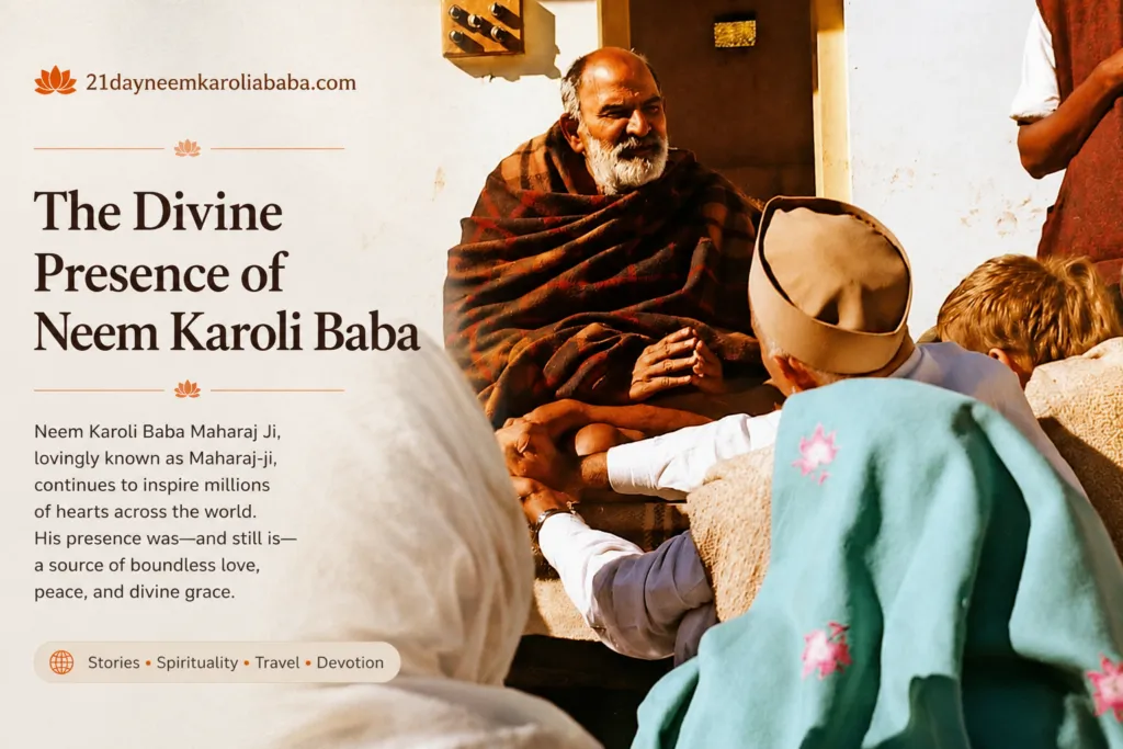 Neem Karoli Baba Maharaj ji with devotees Kainchi Dham